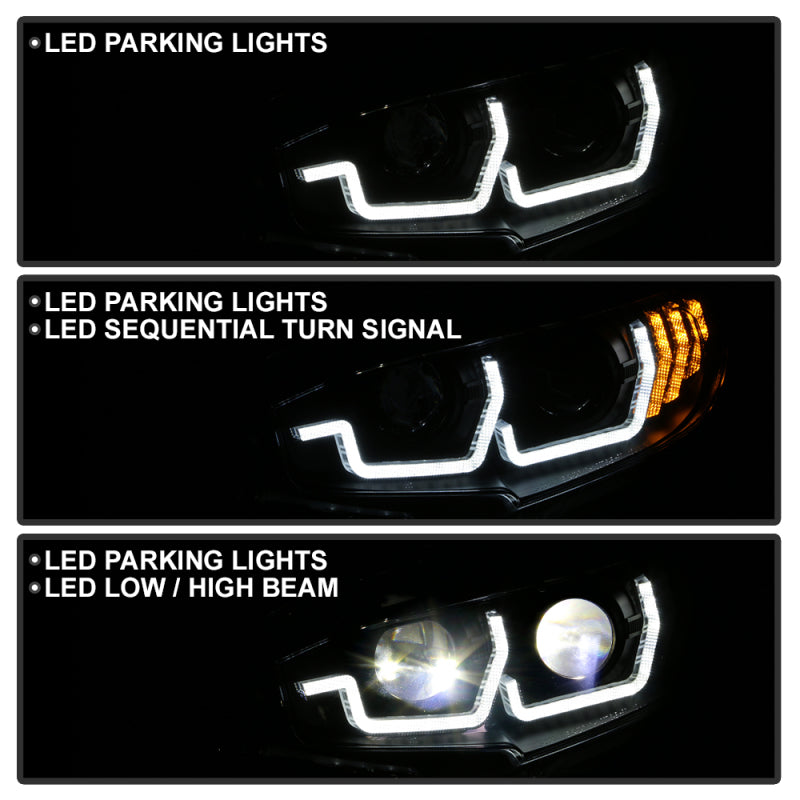 Spyder Honda Civic 16-18 2DR/4DR/Hatchback Headlight Black PRO-YD-HC16PL-SEQ-BK 5087539