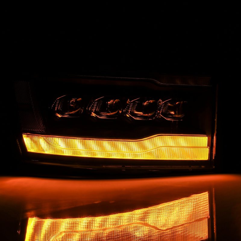 AlphaRex 06-08 Dodge Ram 1500HD NOVA LED ProjHeadlights Plank Style Blk w/Seq Signal/DRL/Amber LED 880536 *Discontinued