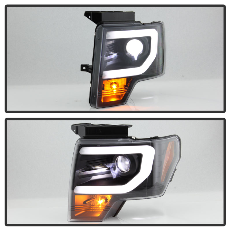 Spyder Ford F150 09-14 Halogen Light Bar Projector Headlights Black PRO-YD-FF15009PL-BK 5087577