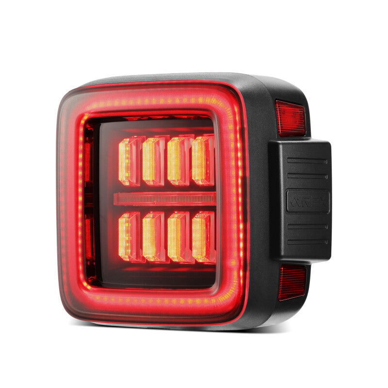 AlphaRex 18-23 Jeep Wrangler JL NOVA Prismatic LED Taillights Black-Red 602020 *Discontinued