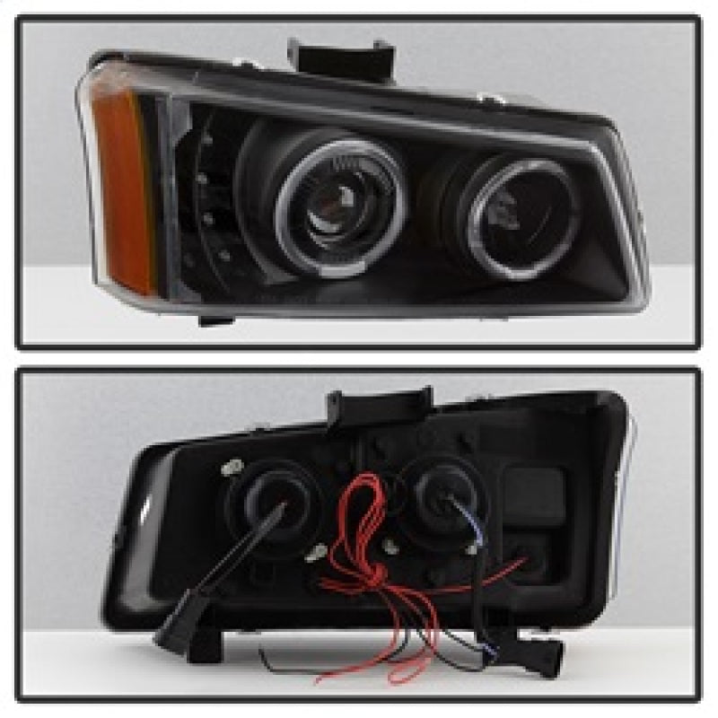 SPYDER xTune Chevy Silverado 03-06 Projector Headlights 4pcs - LED Halo - Black PRO-JH-CSIL03-SET-BK 9036774