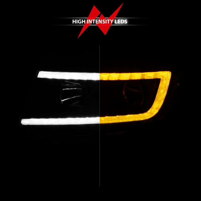 ANZO 11-13 Jeep Grand Cherokee (Factory Halogen Only) Projector Headlights w/Light Bar Swtchbk Black 111568