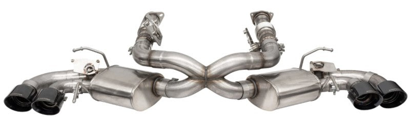 Corsa 2020 Corvette C8 3in Valved Cat-Back 4.5in Blk Quad Tips - Fits Factory Perf Exhaust w/ AFM 21100BLK