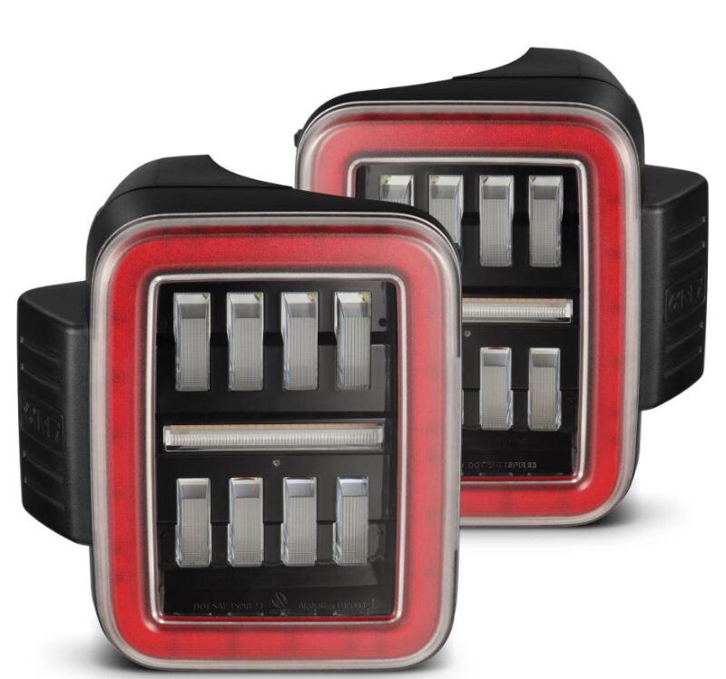 AlphaRex 19-24 Jeep Gladiator JT Nova-Series Prismatic LED Tail Lights - Black-Red 602070 *Discontinued