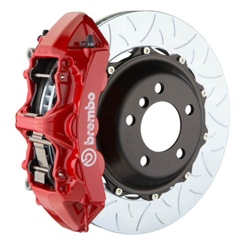 Brembo 11-14 Mustang GT w/OEM Brembo(S197) Fr GT BBK 6Pist Cast 380x32 2pc Rtr Slot Type3-Red 1M3.9031A2