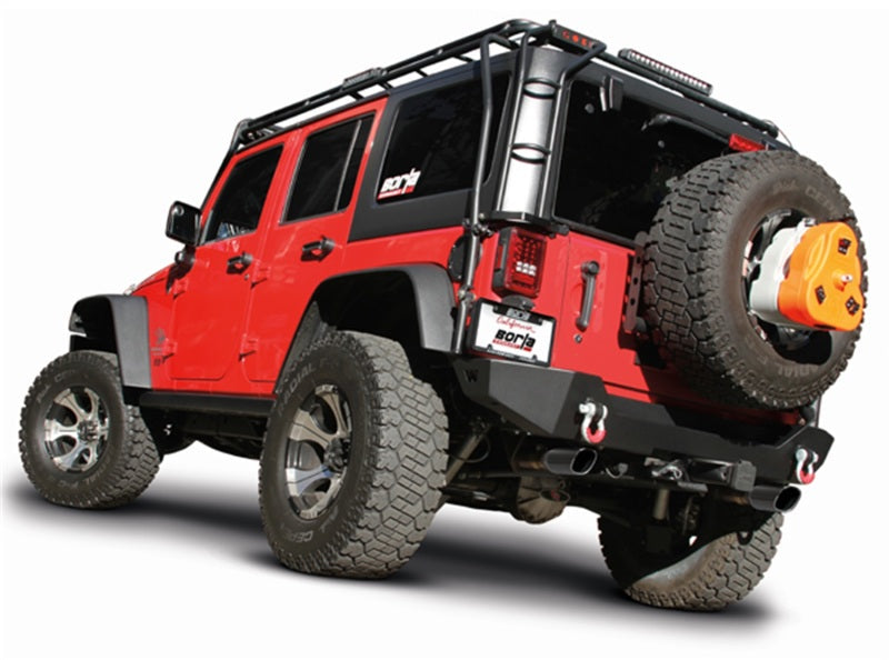 Borla 12-16 Jeep Wrangler 3.6L AT/MT 4DR 4WD S SQ RL AC SR 2.5in 2in TIP 3.5inx3.28in Black Chrome 140459BC