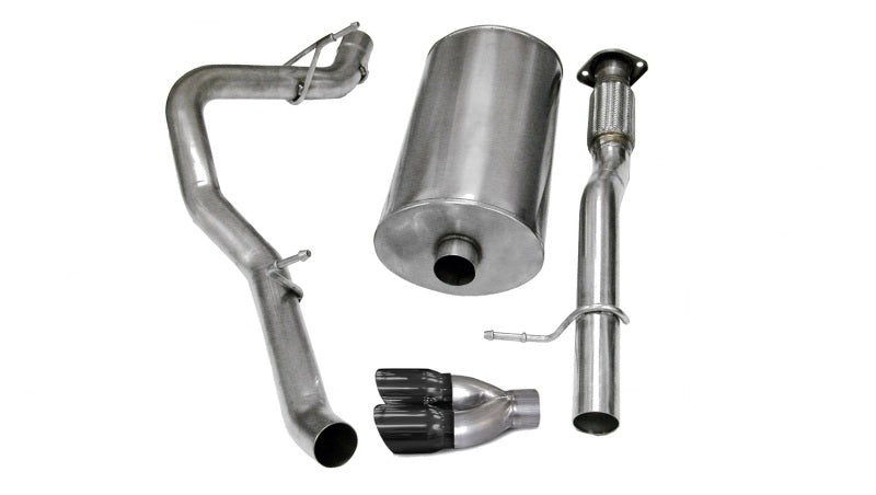Corsa 07-08 Chevrolet Avalanche 6.0L V8 3in Cat-Back Single Side w Twin 4in Black Pro-Series Tips 14246BLK