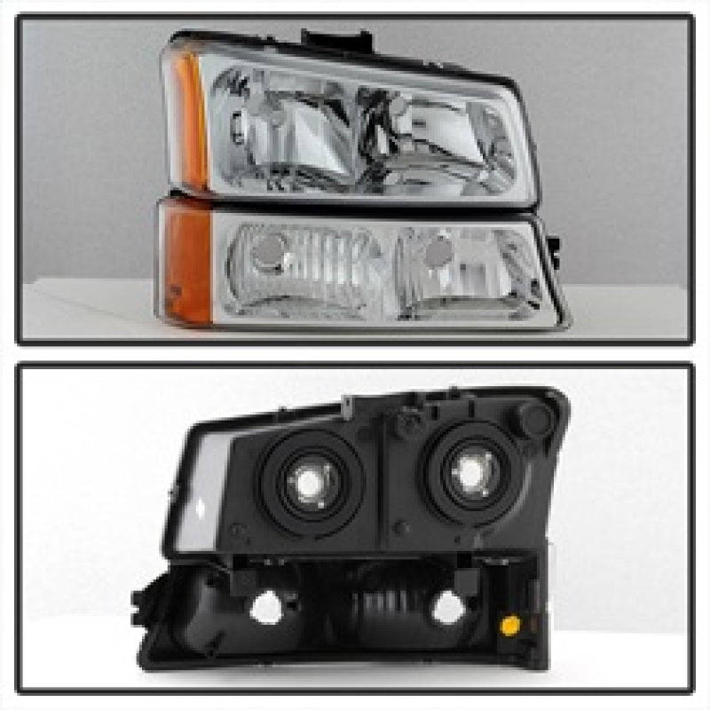 SPYDER Xtune Chevy Silverado 2500HD 03-06 Crystal Headlights w/ Bumper Lights Chrome HD-JH-CSIL03-AM-C-SET 5064912