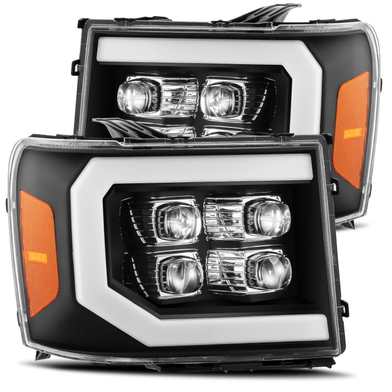 AlphaRex 07-13 GMC 1500HD NOVA LED Proj Headlights Plank Style Chrome w/Activ Light/Seq Signal/DRL 880608 *Discontinued