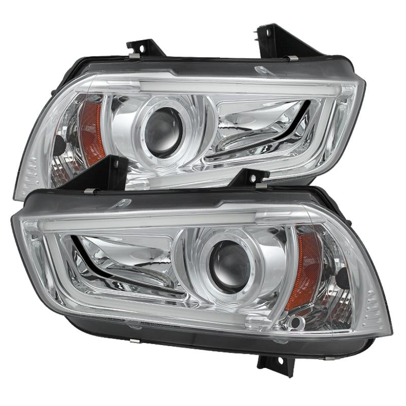 Spyder Dodge Charger 11-14 Projector Headlights Halogen - Light Tube DRL Chrm PRO-YD-DCH11-LTDRL-C 5074195