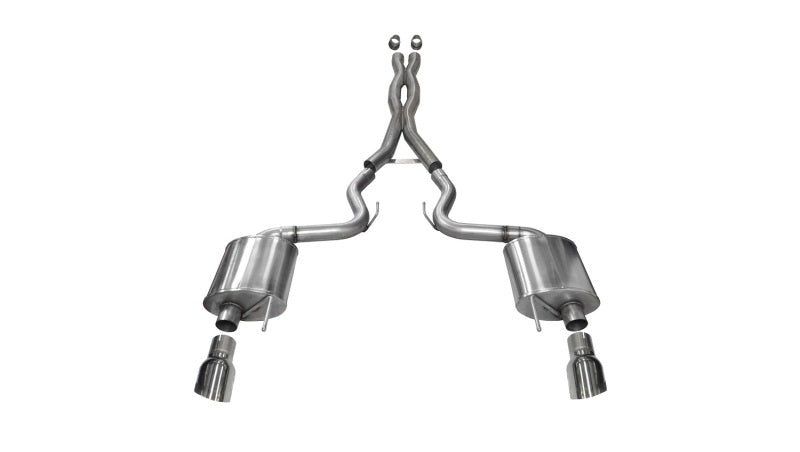 Corsa Performance 2015 Ford Mustang GT 5.0 3in Cat Back Exhaust Polish Dual Tips (Sport)