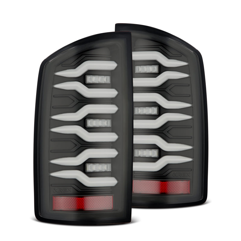 AlphaRex 02-06 Dodge Ram 1500/03-06 Dodge Ram 2500+3500 Luxx-Series LED Tail Lights (Pair) Black 641010 *Discontinued