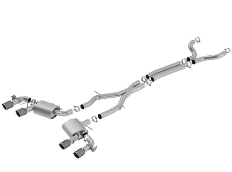 Borla 17-18 Chevrolet Camaro ZL1 6.2L V8 S Type Catback Exhaust w/ Dual Mode Valves CF Black Anod 140726CFBA