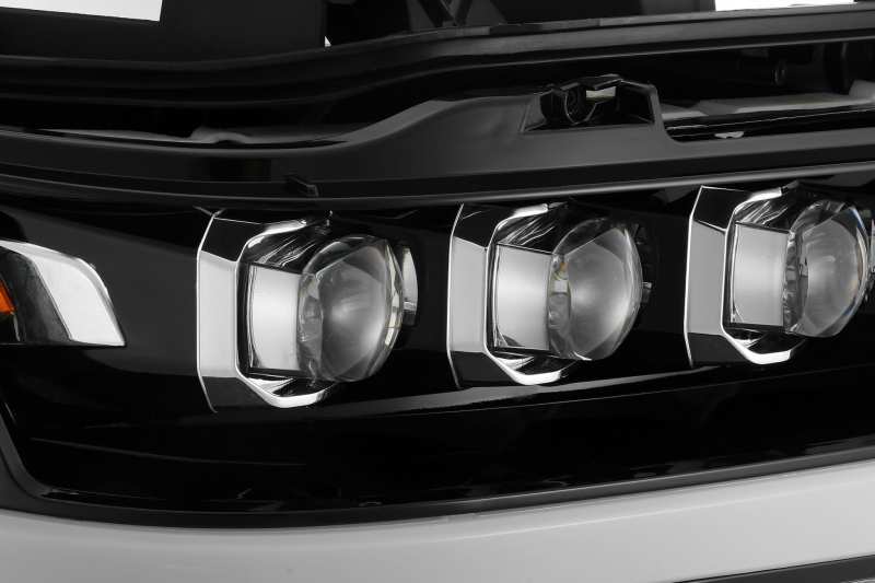 AlphaRex 19-20 Ram 1500HD NOVA LED Proj Headlights Plank Style Gloss Blk w/Activ Lght/Seq Signal/DRL 880516 *Discontinued