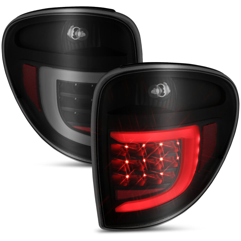 ANZO 2004-2007 Dodge Grand Caravan LED Tail Lights w/ Light Bar Black Housing Smoke Lens 311366