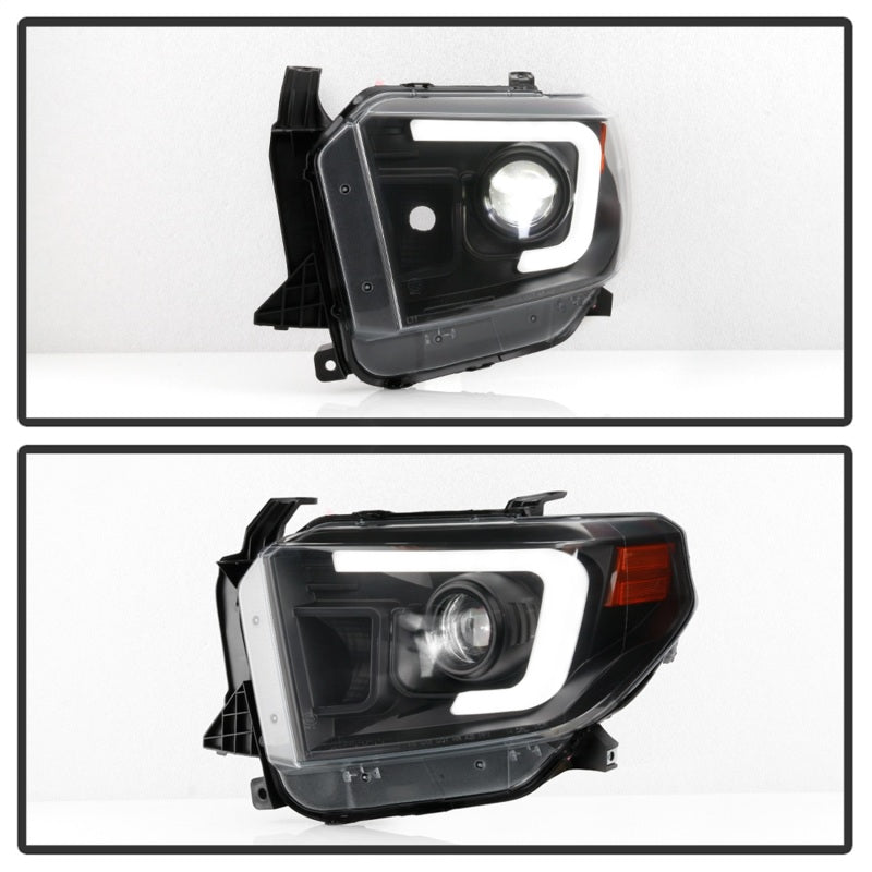 SPYDER 14-17 Toyota Tundra(SR/SR5) Light Bar Projector Headlights - LED - Black PRO-YD-TTU14AP-BK 5088055