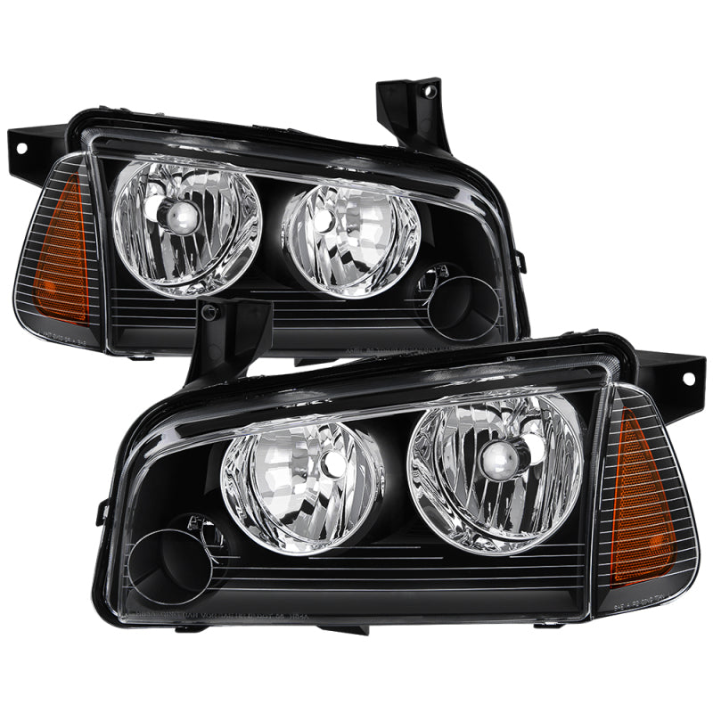 SPYDER xTune Dodge Charger 05-10 (Non-HID) OEM Style Headlights w/ Corner 4pcs - Black HD-JH-DCH05-SET-BK 9040160