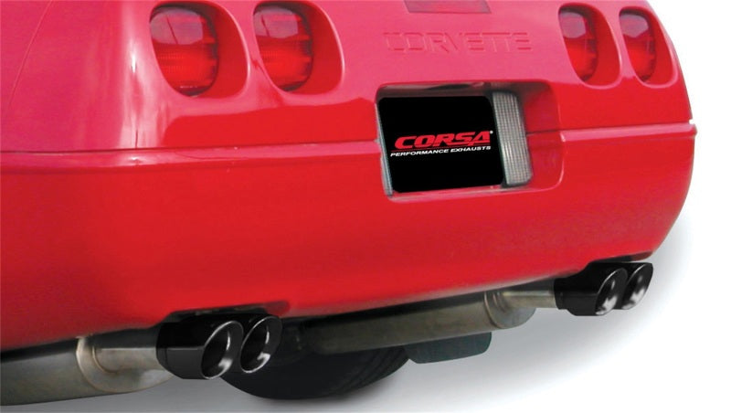 Corsa 86-91 Chevrolet Corvette C4 5.7L V8 L98 Black Sport Cat-Back Exhaust 14115BLK