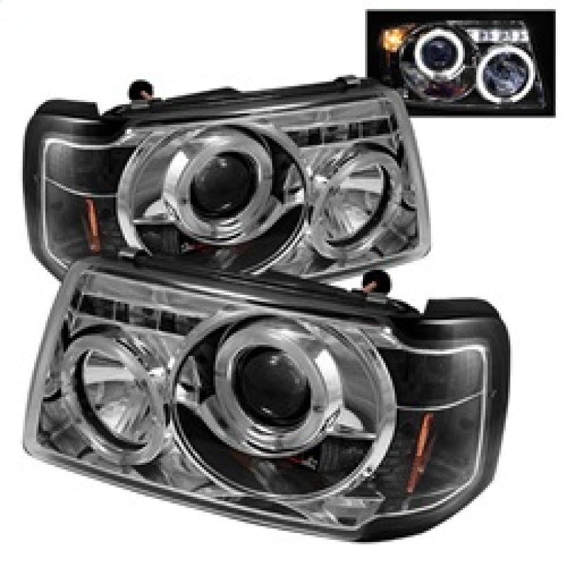 Spyder Ford Ranger 01-11 1PC Projector Headlights LED Halo LED Chrm PRO-YD-FR01-1PC-HL-C 5010506