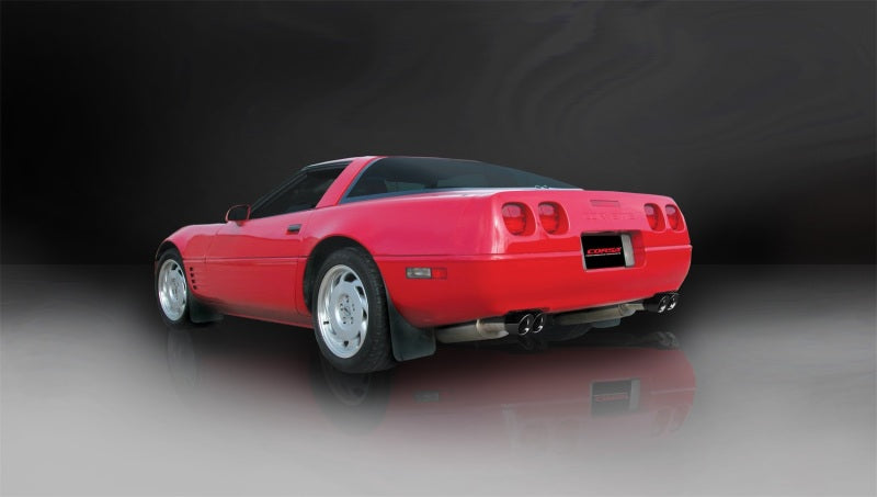 Corsa 90-95 Chevrolet Corvette C4 ZR1 5.7L V8 LT5 Black Sport Cat-Back Exhaust 14117BLK
