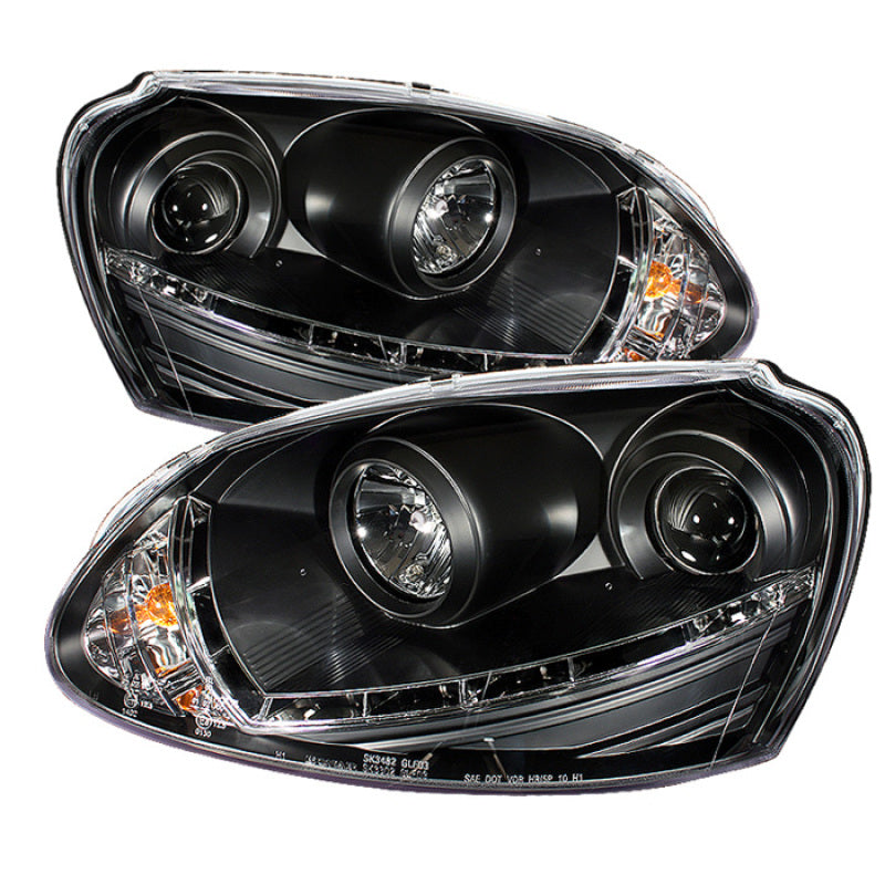 Spyder Volkswagen GTI 06-09/Jetta 06-09 Halogen Model Only - DRL Black PRO-YD-VG06-DRL-BK 5017505