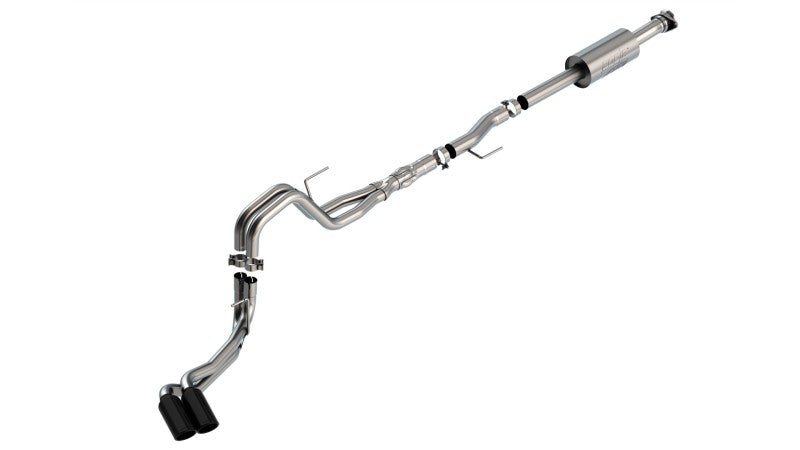 Borla F-150 2021 5.0L 4dr CC SB EC STB Lariat/KR/Platnm/LTD 3/2.25 DSE Cat-Back ATAK Black CHR Tips 140875BC