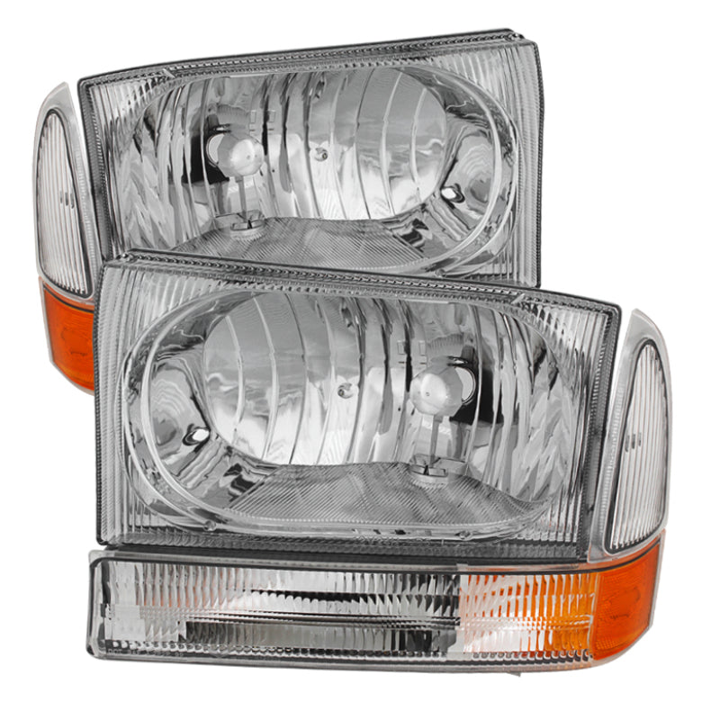 SPYDER Xtune Ford F250/350/450 Superduty 99-04 Crystal Headlights w/ Bumper Lights HD-JH-FF25099-AM-C 9025419