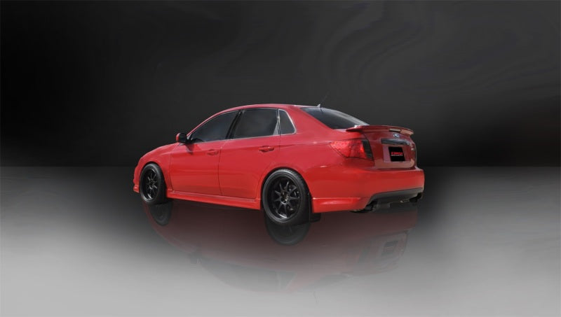Corsa 08-10 Subaru Impreza WRX Sedan 2.5L Turbo Manual 3in Sport Cat-Back Exhaust w/4in Black Tips 14865BLK
