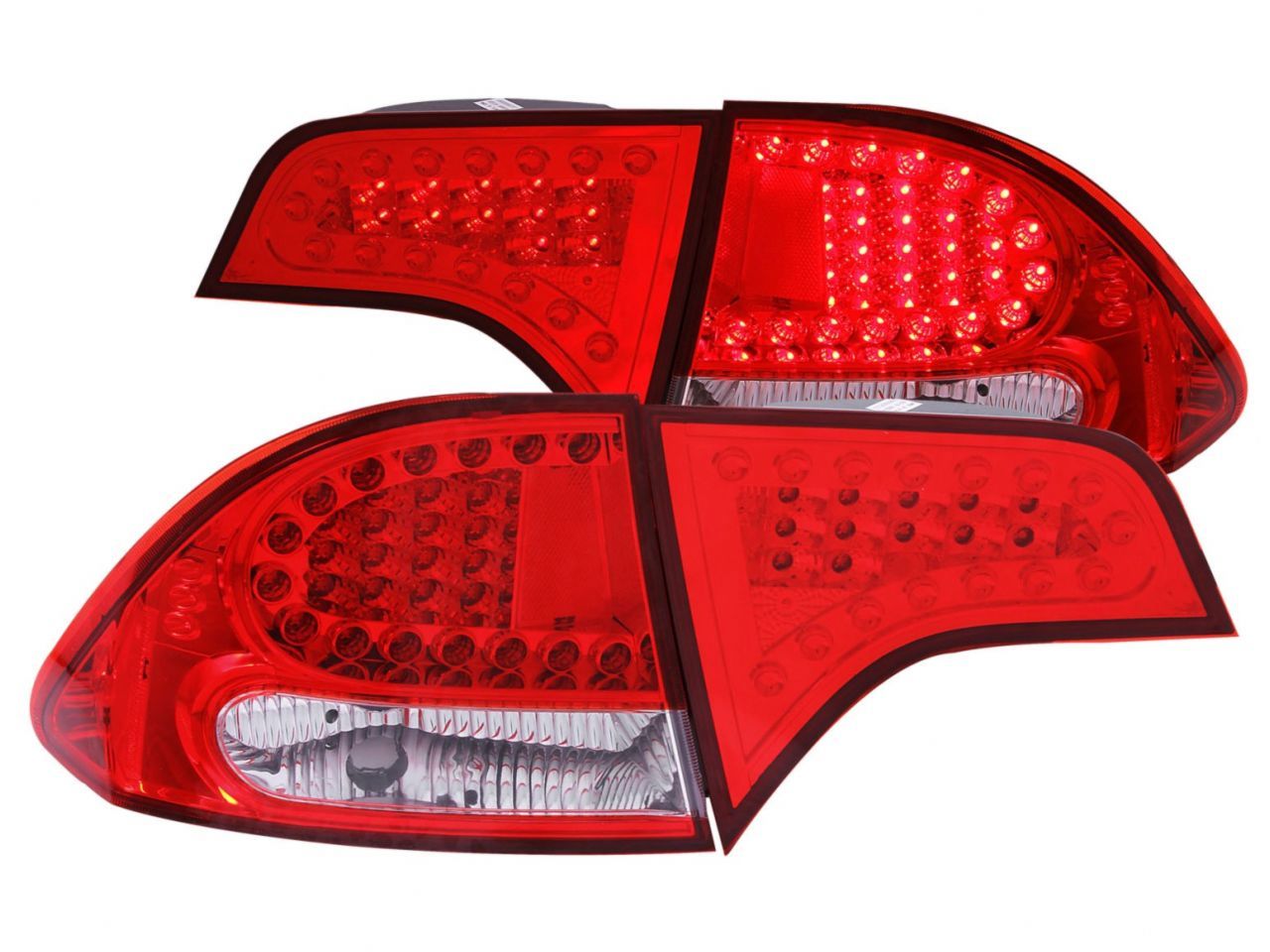 Anzo 2006-2011 Honda Civic LED Tail lights Red/Clear