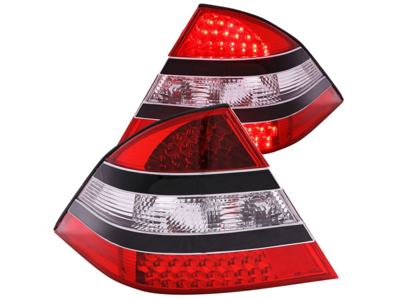 Anzo 2000-2005 Mercedes Benz S Class W220 LED Tail lights Red/Clear