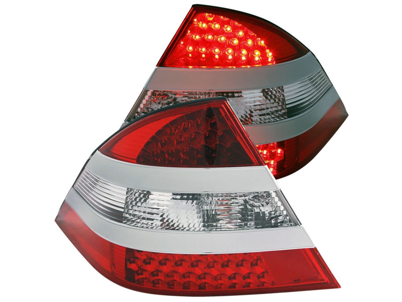 Anzo 2000-2005 Mercedes Benz S Class W220 LED Tail lights Red/Clear