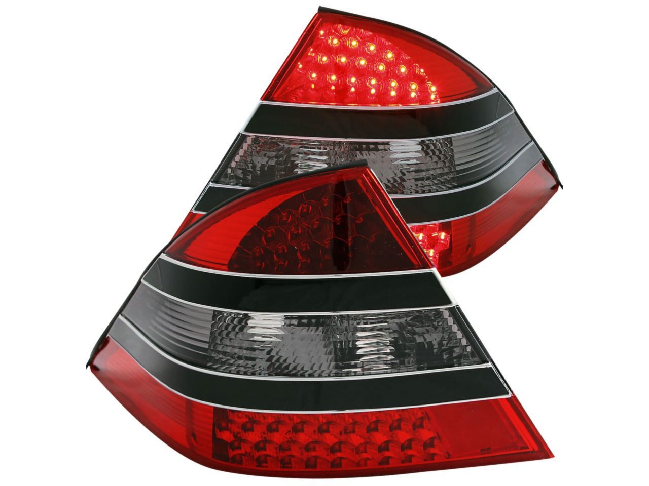 Anzo 2000-2005 Mercedes Benz S Class W220 LED Tail lights Red/Smoke