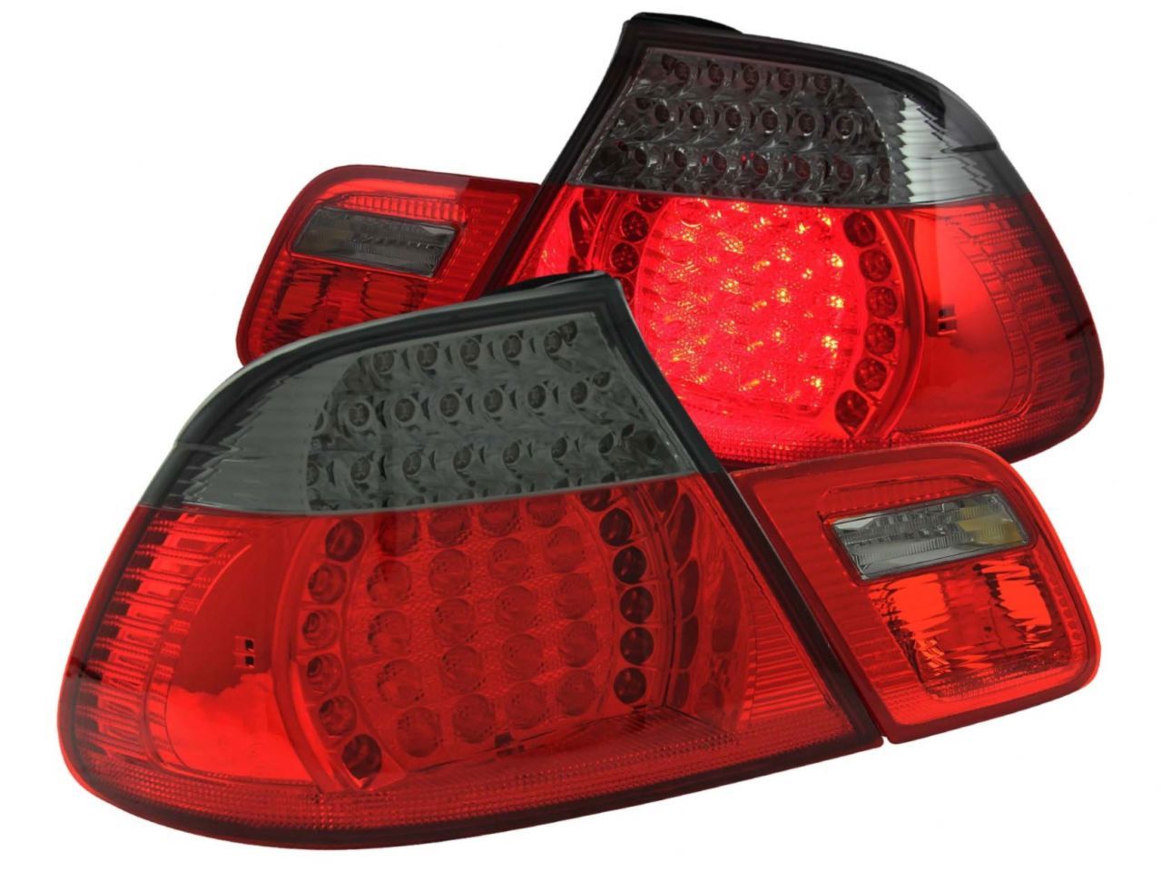 Anzo 2000-2003 BMW 3 Series E46 LED Tail lights Red/Smoke 4pc