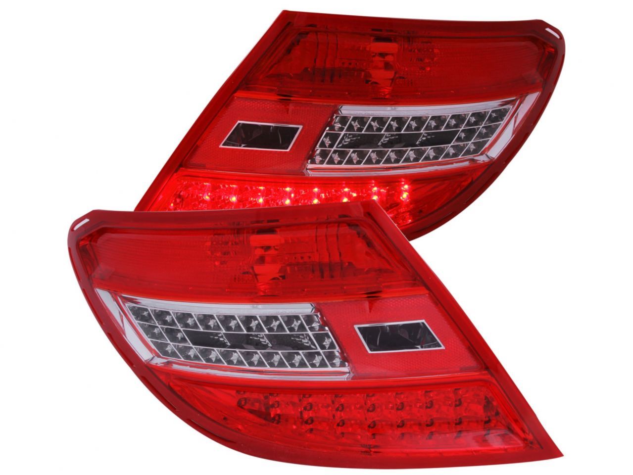 Anzo 2008-2010 Mercedes Benz C Class W204 LED Tail lights Red/Clear