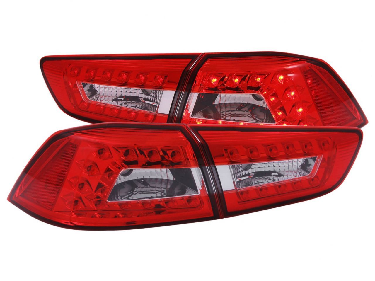 Anzo 2008-2015 Mitsubishi Lancer LED Taillights Red/Clear