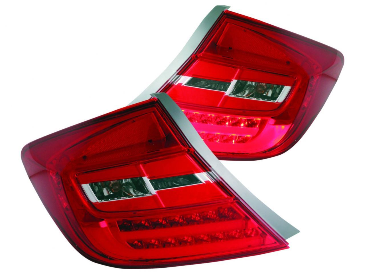 Anzo 2012-2012 Honda Civic LED Taillights Red/Clear