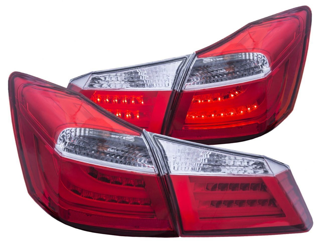 Anzo 2013-2015 Honda Accord LED Taillights Red/Clear 4pc