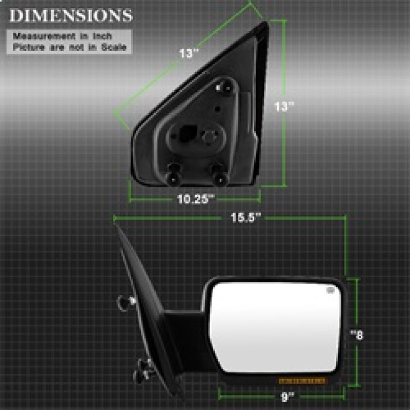 SPYDER Xtune Ford F150 07-14 Power Heated Amber LED Signal OE Mirror Right MIR-03349EH-P-R 9935343