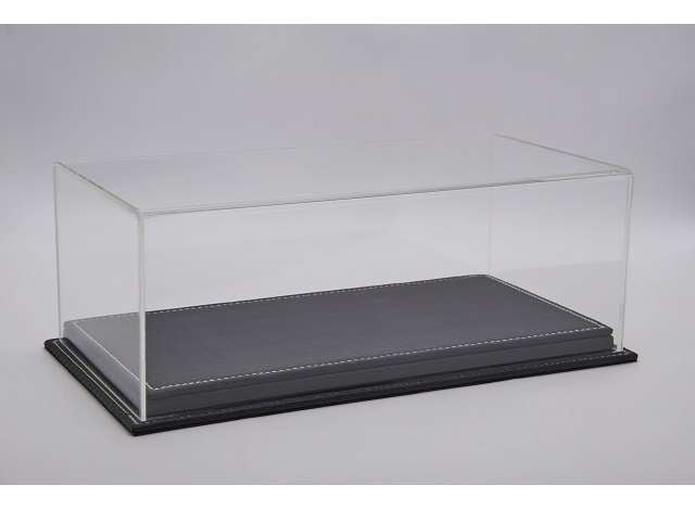 Atlantic Case Mulhouse Premium Acrylic Display Case w/ Black Carbon Leather Base w/ White Stitching 1:18