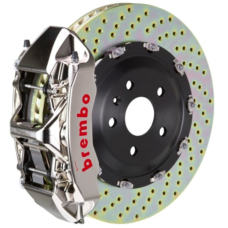 Brembo 07-18 Wrangler/Unlimited Front GTR BBK 6 Piston Billet 380x34 2pc Rotor Drilled- Nickel 1N1.9024AR
