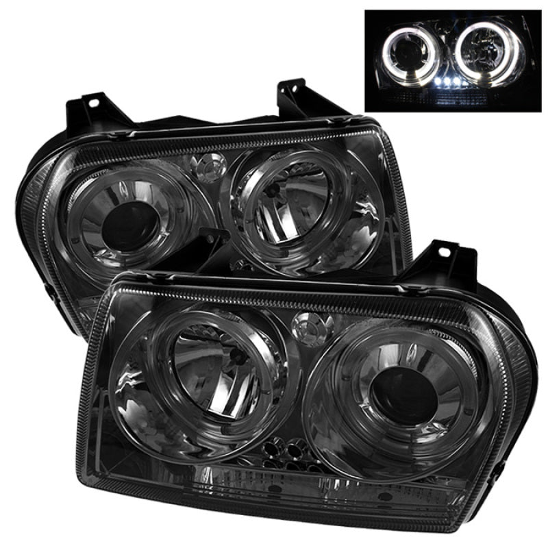 Spyder Chrysler 300 05-08 Projector Headlights LED Halo LED Smke (Not Included) PRO-YD-C305-HL-SM 5009203