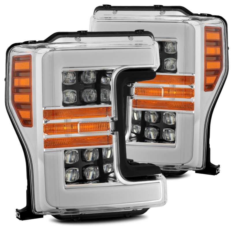 AlphaRex 17-19 Ford F-250 SD NOVA LED Proj Headlights Plank Style Chrome w/Activ Light/Seq Signal 880101 *Discontinued