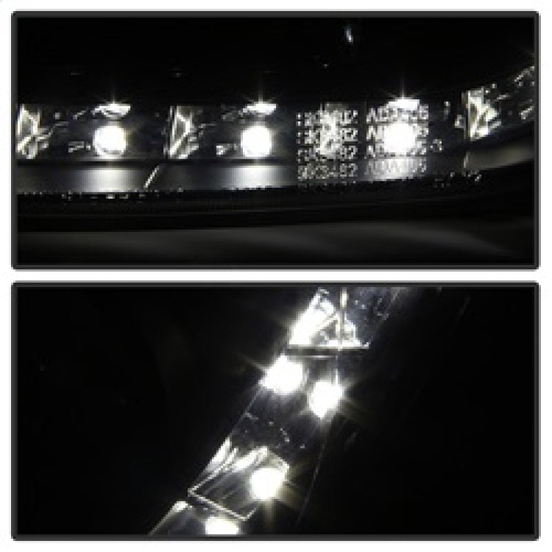 Spyder Audi A4 06-08 Projector Headlights Halogen Model Only - DRL Black PRO-YD-AA405-DRL-BK 5008572