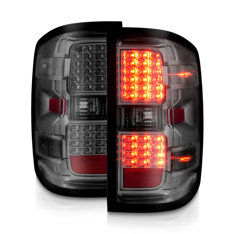 ANZO 15-19 Chevy Silverado 2500HD/3500HD (Halgn Only) LED Tail Lights w/Smoke Light Bar & Clear Lens 311426