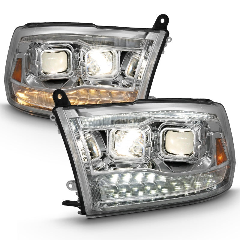ANZO 2009-2018 Dodge Ram 1500 Projector H.L. Switchback Black Amber 111441