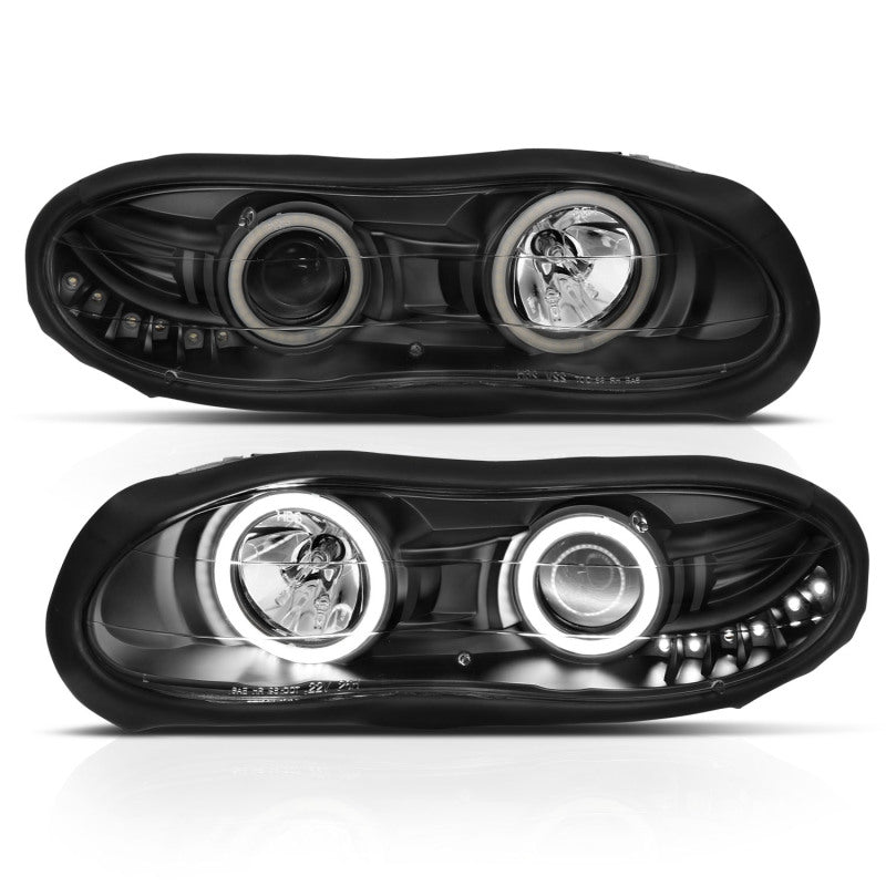 Anzo 1998-2002 Chevrolet Camaro Projector Headlights w/ Halo Black
