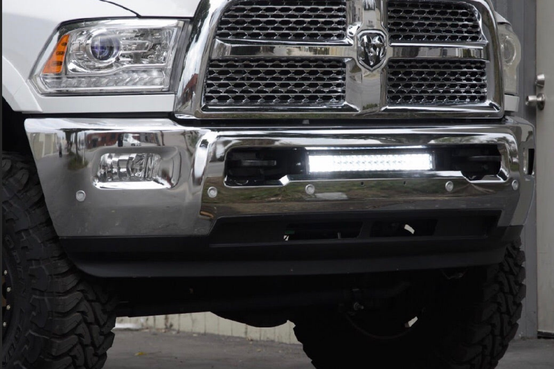 Cali Raised LED Cali Raised 10-18 Dodge Ram 2500/3500 22 Bumper Hidden Led Light Bar Brackets Kit For - W/ 5D Opti CR2557