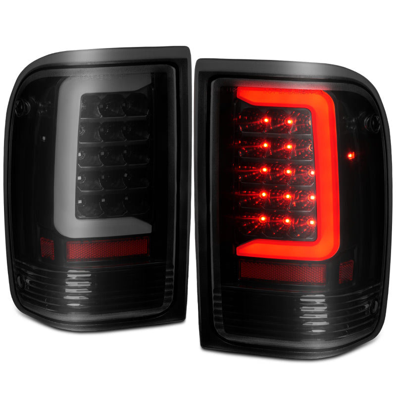 ANZO 1993-1997 Ford  Ranger LED Tail Lights w/ Light Bar Black Housing Clear Lens 311360