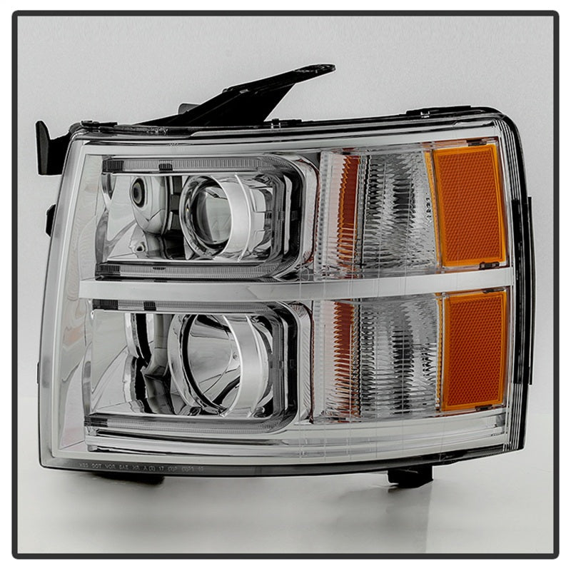 SPYDER Xtune Chevy Silverado 1500/2500/3500 07-13 Halo Projector Headlights Chrome PRO-JH-CS07-LED-C 9027802