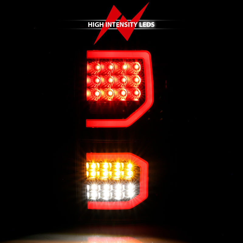 ANZO 2007-2013 Toyota Tundra LED Taillights Plank Style Black w/Clear Lens 311336
